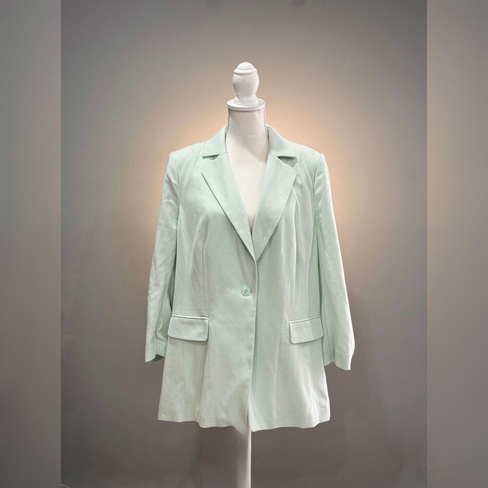 Spring Green Lane Bryant Casual Single Button Blazer Size 14 EUC